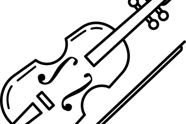 Animated played violin instrument for coloring