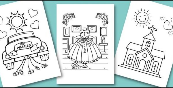 Free printable wedding coloring book