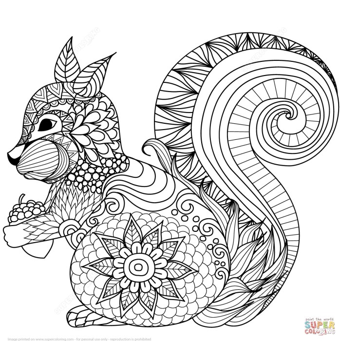 Easy animal zentangle coloring pages