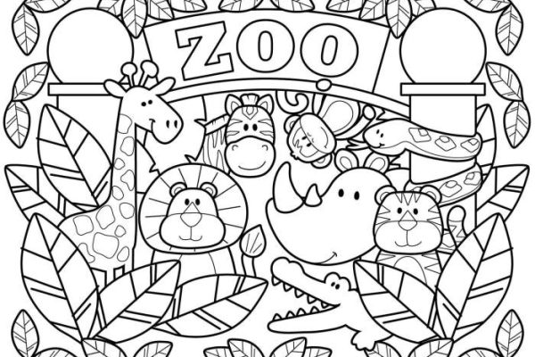 Cute zoo animal coloring sheets