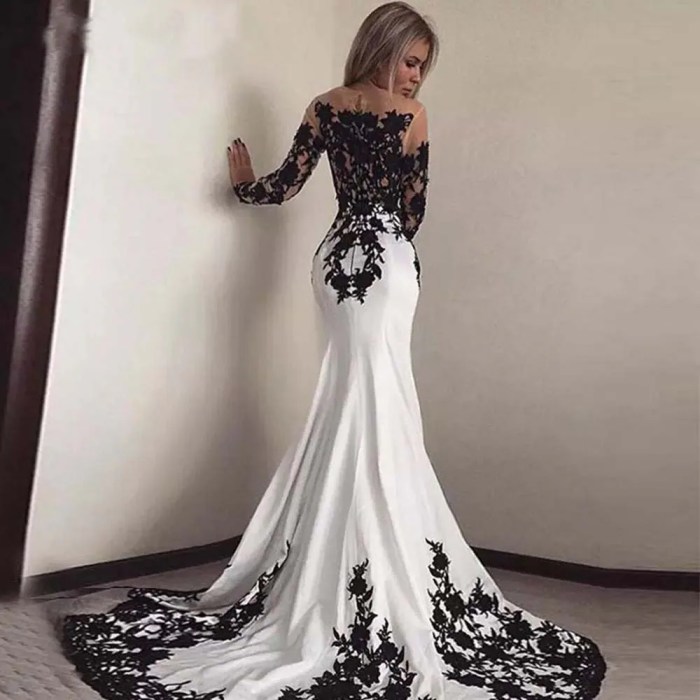 Plus size black and white wedding dresses