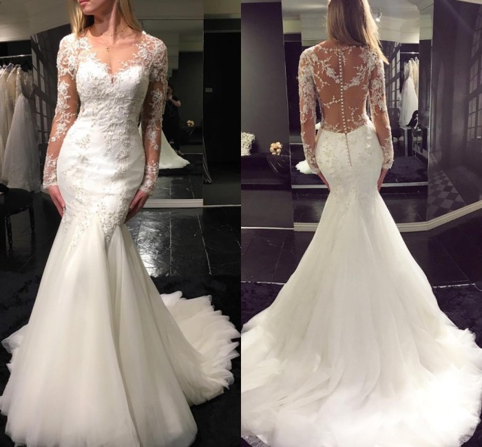 Mermaid wedding dresses with sleeves and lace