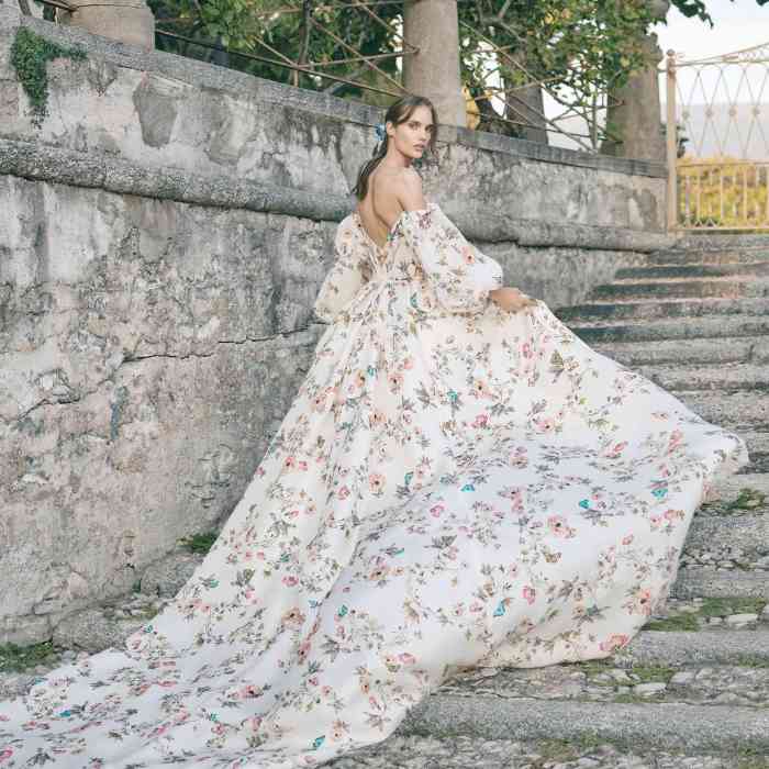 Floral long dress for wedding